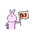 元気で表情豊かなうさぎさん（個別スタンプ：4）