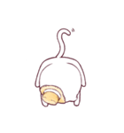 麦わらにゃんこの文字なしスタンプ（個別スタンプ：4）