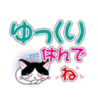 白黒はちわれ猫ちゃんのデカ文字スタンプ（個別スタンプ：10）