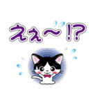 白黒はちわれ猫ちゃんのデカ文字スタンプ（個別スタンプ：31）