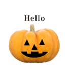 かぼちゃ ハロウィン と 英語 English（個別スタンプ：1）