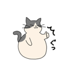 まるいねこ（白黒）（個別スタンプ：1）