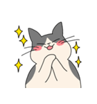 まるいねこ（白黒）（個別スタンプ：14）