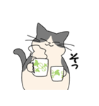 まるいねこ（白黒）（個別スタンプ：24）