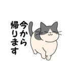 まるいねこ（白黒）（個別スタンプ：38）
