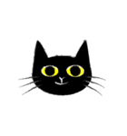 動く黒猫の顔（個別スタンプ：1）