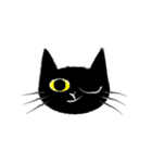 動く黒猫の顔（個別スタンプ：2）