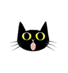動く黒猫の顔（個別スタンプ：6）