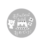 モノトーンcatの日本語スタンプ！！（個別スタンプ：33）