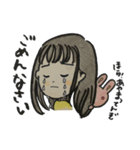 女の子とうさぎ 色鉛筆（個別スタンプ：2）