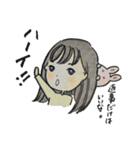 女の子とうさぎ 色鉛筆（個別スタンプ：8）