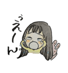 女の子とうさぎ 色鉛筆（個別スタンプ：9）