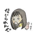 女の子とうさぎ 色鉛筆（個別スタンプ：15）