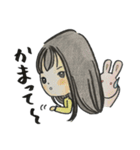 女の子とうさぎ 色鉛筆（個別スタンプ：16）