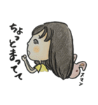 女の子とうさぎ 色鉛筆（個別スタンプ：19）