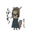 女の子とうさぎ 色鉛筆（個別スタンプ：25）