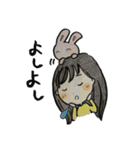 女の子とうさぎ 色鉛筆（個別スタンプ：29）