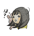 女の子とうさぎ 色鉛筆（個別スタンプ：30）