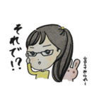 女の子とうさぎ 色鉛筆（個別スタンプ：35）