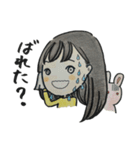 女の子とうさぎ 色鉛筆（個別スタンプ：40）