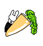 うさぎの白と黒。食べ物と風船編（個別スタンプ：1）