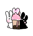 うさぎの白と黒。食べ物と風船編（個別スタンプ：4）