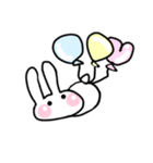 うさぎの白と黒。食べ物と風船編（個別スタンプ：5）