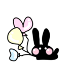 うさぎの白と黒。食べ物と風船編（個別スタンプ：6）