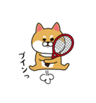 テニスやりたすぎる柴犬（個別スタンプ：12）