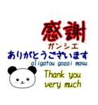 パンダ，時々台湾山猫(日本語＆中国語＆英語)（個別スタンプ：8）