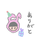 もこもこぴんくの着ぐるみちゃん②（個別スタンプ：3）