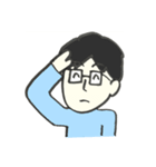 毎日使えるスタンプ☆男の人（1）眼鏡（個別スタンプ：5）