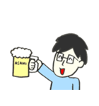 毎日使えるスタンプ☆男の人（1）眼鏡（個別スタンプ：6）