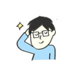 毎日使えるスタンプ☆男の人（1）眼鏡（個別スタンプ：10）
