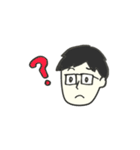 毎日使えるスタンプ☆男の人（1）眼鏡（個別スタンプ：16）