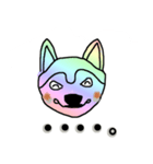 虹色の変な柴犬が毎日挨拶（個別スタンプ：24）