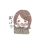 毎日使える外ハネちゃんスタンプ（個別スタンプ：4）