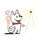 お茶目なmix白ワンコ（立ち耳）（個別スタンプ：7）