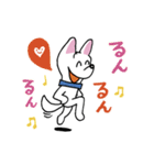 お茶目なmix白ワンコ（立ち耳）（個別スタンプ：14）