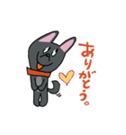 お茶目なmix黒ワンコ（立ち耳）（個別スタンプ：3）