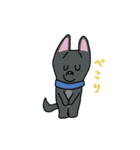 お茶目なmix黒ワンコ（立ち耳）（個別スタンプ：4）