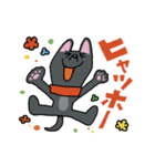 お茶目なmix黒ワンコ（立ち耳）（個別スタンプ：16）