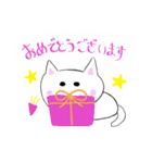 ふつうのしろいねこちゃん（個別スタンプ：7）