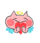 幸せねこにゃん♡クレヨン画（個別スタンプ：1）