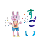 girls stamp 手書き 7歳（個別スタンプ：7）