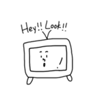 白黒のスタンプ（個別スタンプ：32）