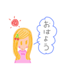 ガール(挨拶色々なパターン)（個別スタンプ：2）