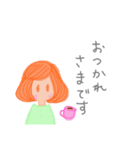 ガール(挨拶色々なパターン)（個別スタンプ：5）
