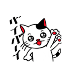 白黒ぶち猫のシンプルスタンプ（個別スタンプ：2）