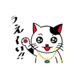 白黒ぶち猫のシンプルスタンプ（個別スタンプ：6）